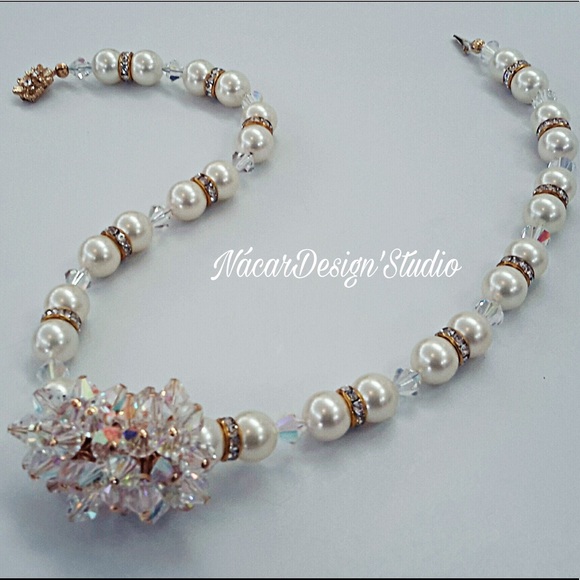 NWT Pearl Statement Necklace Set - Picture 3 of 9